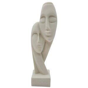 Devotion Lover Couple Cycladic Art Statue Sculpture 5" Greek-Inspired Figurine
